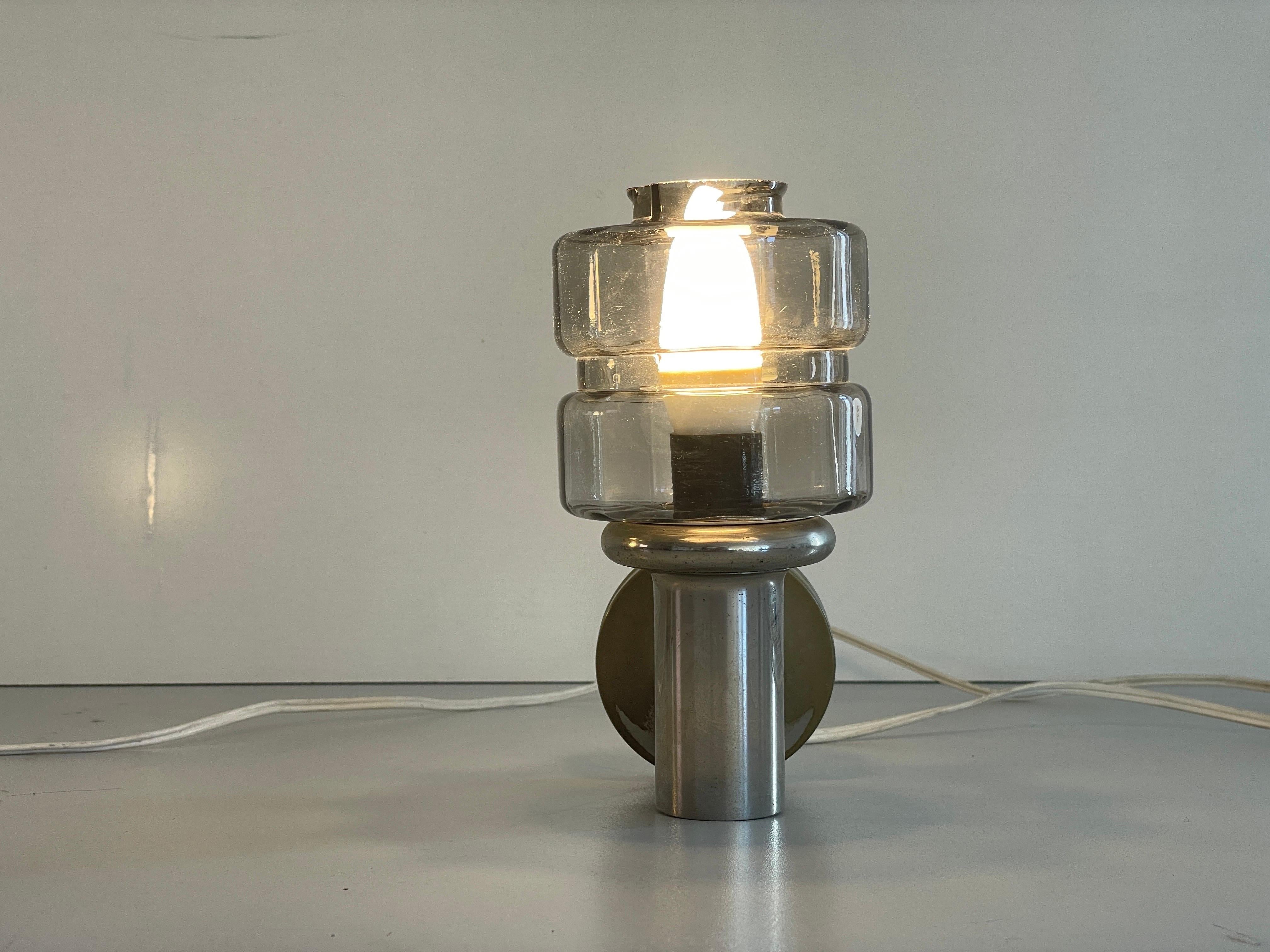 Brass and Glass Pair of Sconces by N Leuchten, 1960s, Germany For Sale 9