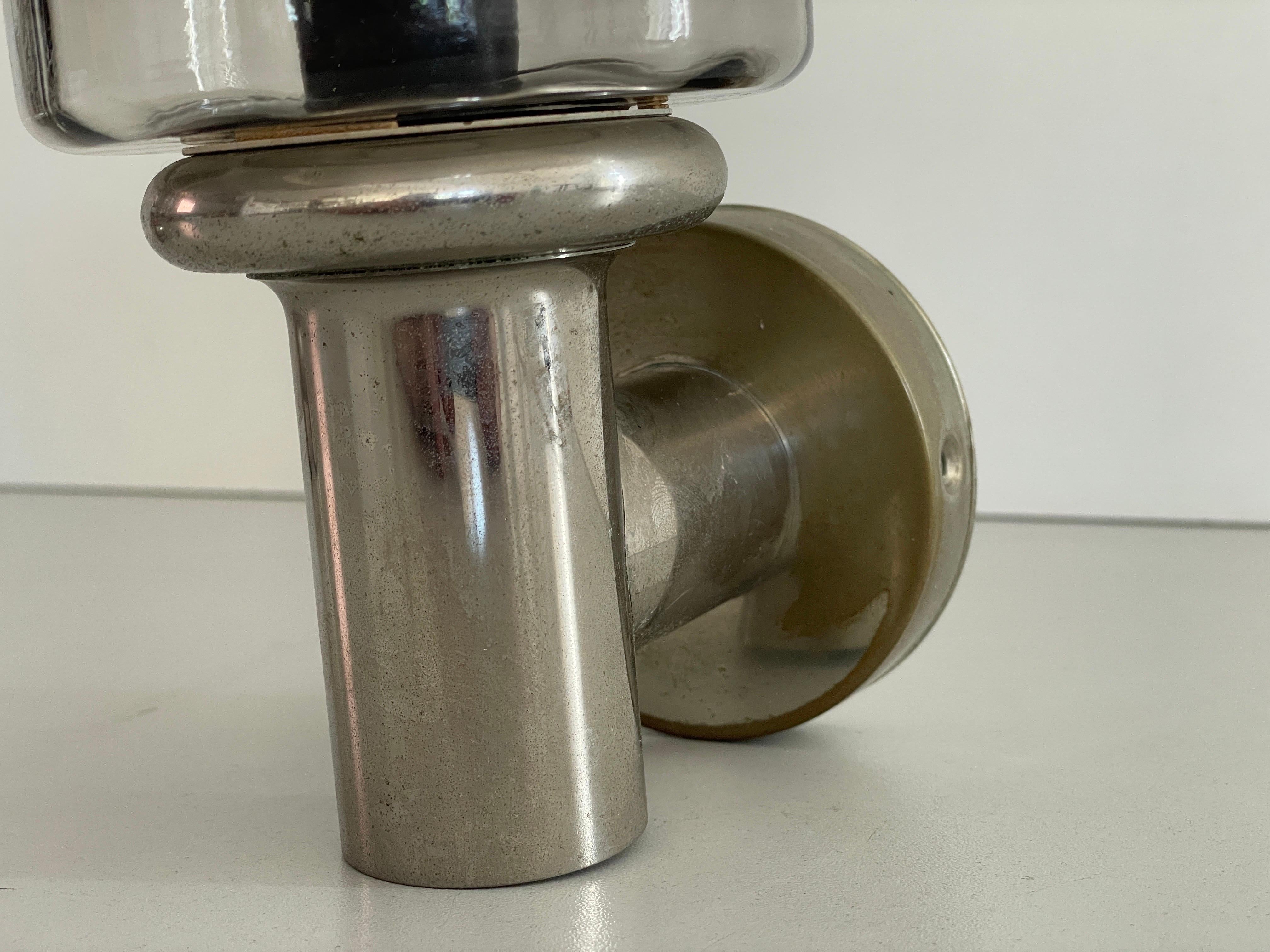 Brass and Glass Pair of Sconces by N Leuchten, 1960s, Germany For Sale 3