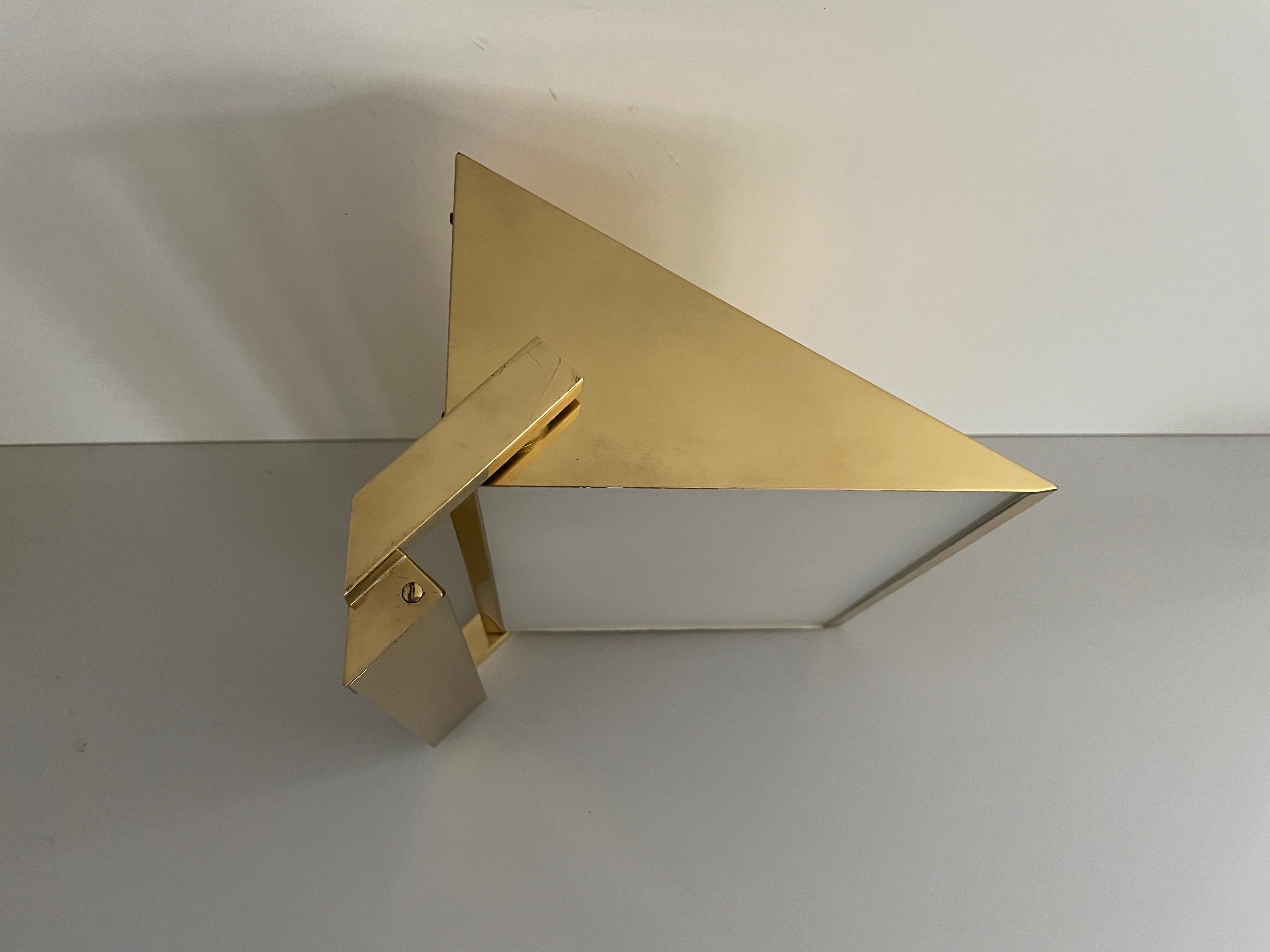 Pareja de candelabros de latón y cristal de Vereinigte Werkstätten, años 60, Alemania en venta 4