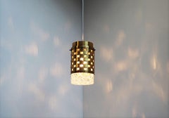 Brass and Glass Pendant from Bur Leuchten, Vintage Lighting from the 1960s