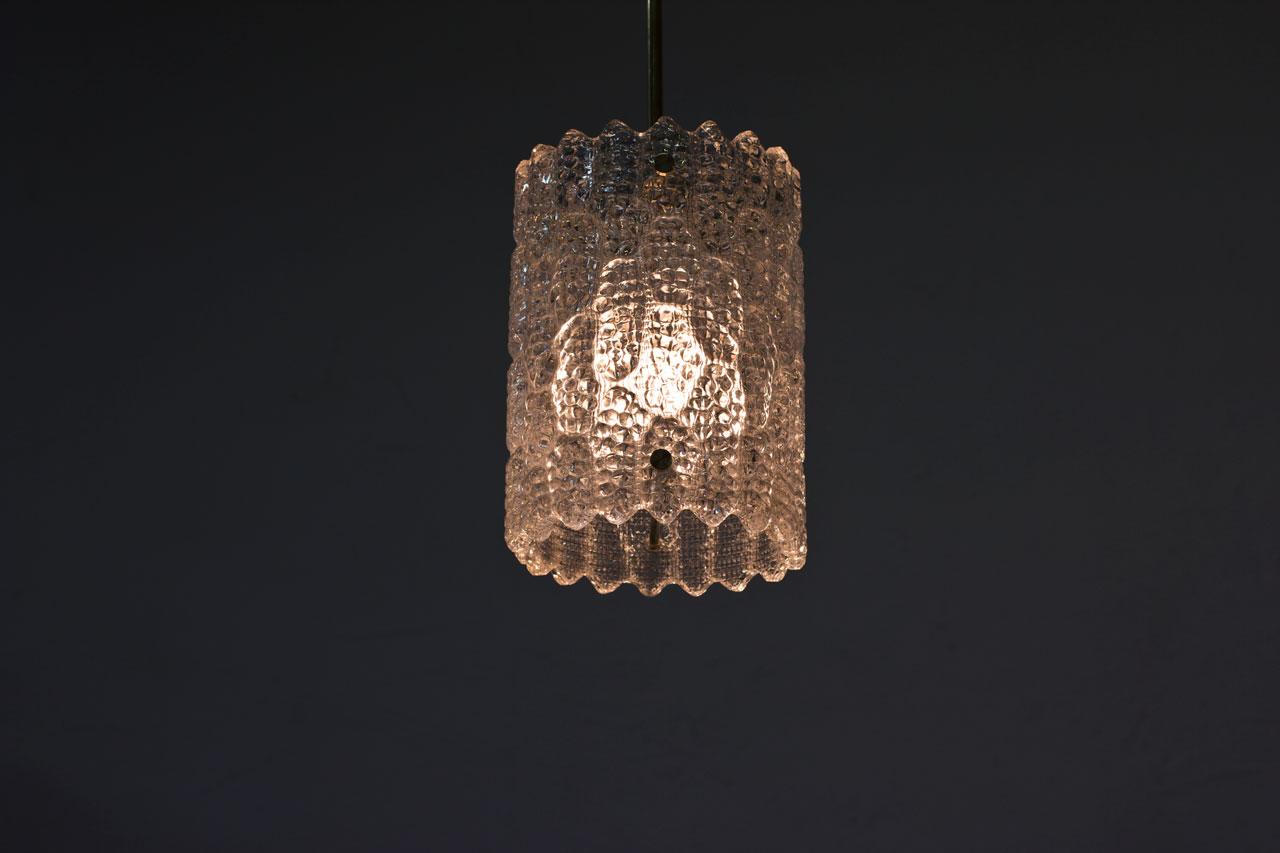 Brass and Glass Pendant Lamp by Carl Fagerlund for Orrefors, Sweden 2