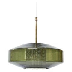 Brass and Glass Pendant Lamp by Carl Fagerlund for Orrefors, Sweden