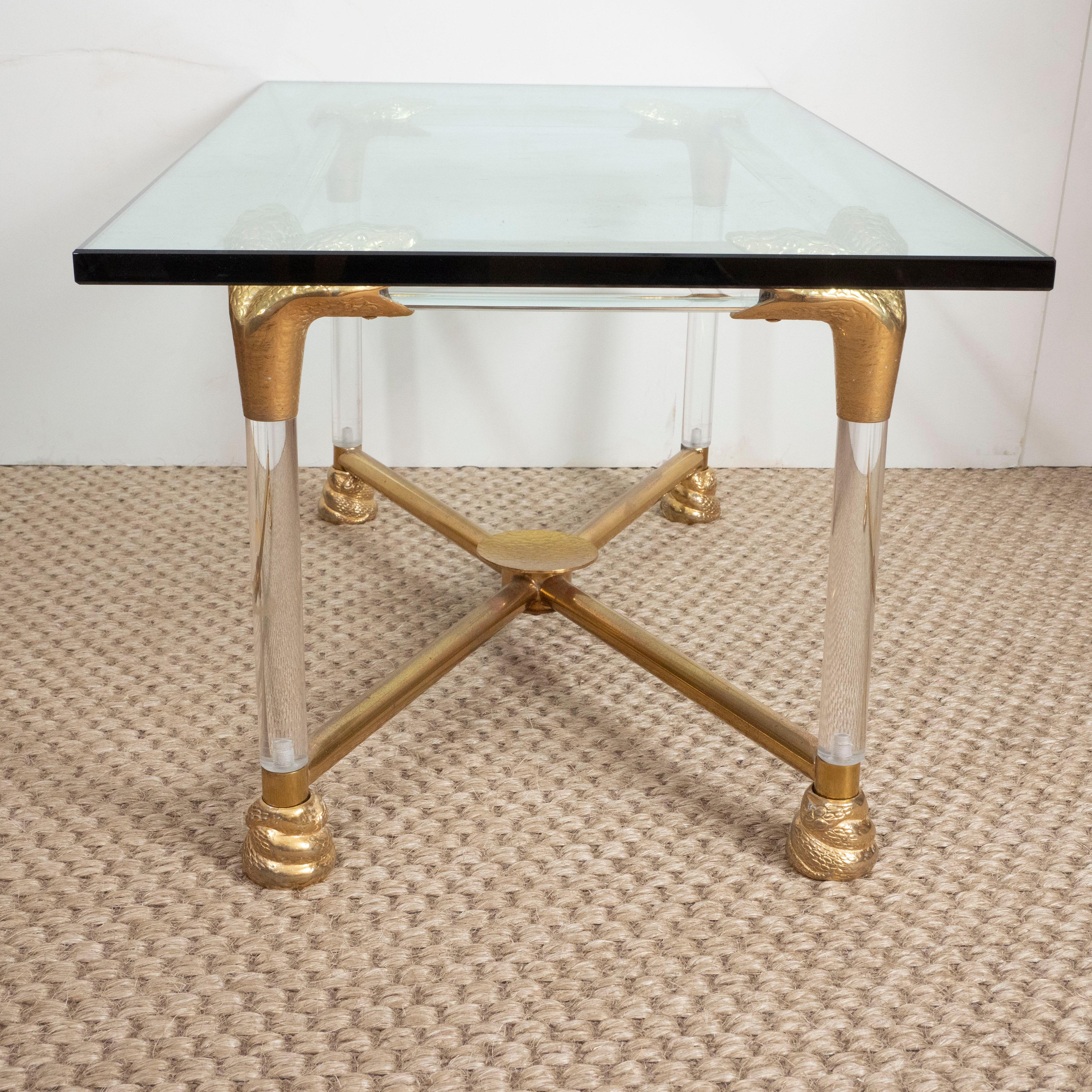 Brass and Glass Python Cocktail Table 4