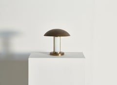 Lámpara de mesa Art Déco de latón y cristal con varillas, Francia, década de 1930