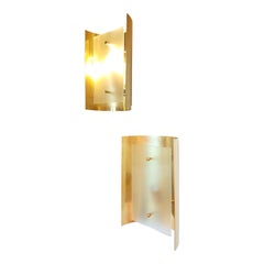 Brass and Glass Sconces - a pair