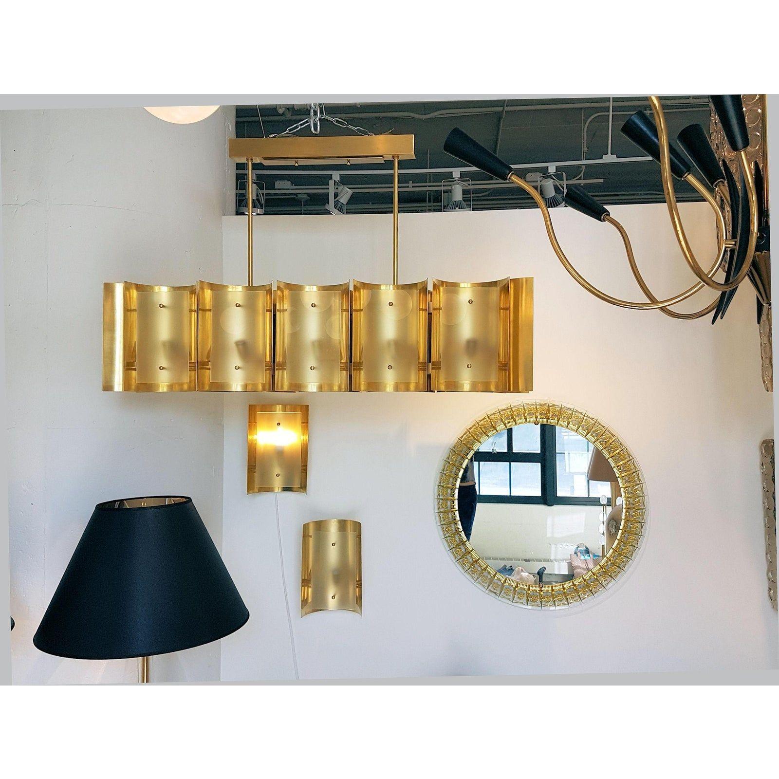 Late 20th Century Brass and Glass Sconces - a pair For Sale