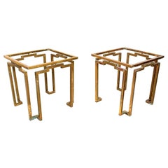 Brass and Glass Sculptural Geometric Side Tables by Arturo Pani Mexico, 1950s