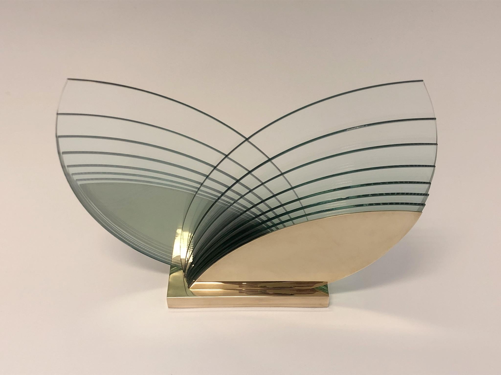 Modern Brass and Glass Sculpture by Runstadler Studios