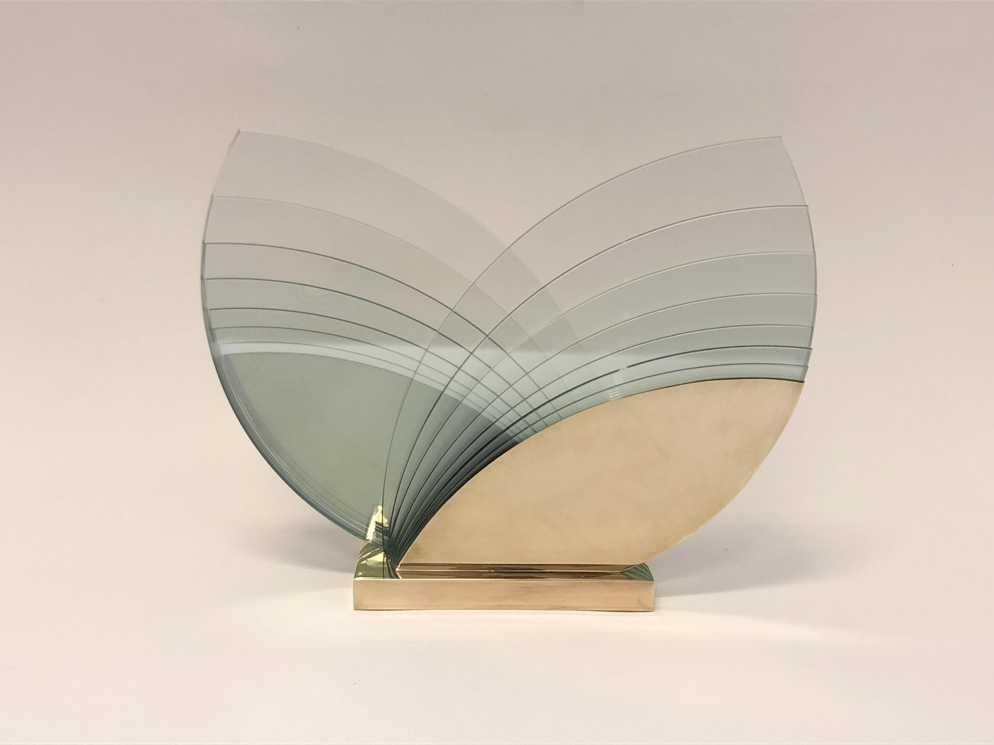Late 20th Century Brass and Glass Sculpture by Runstadler Studios