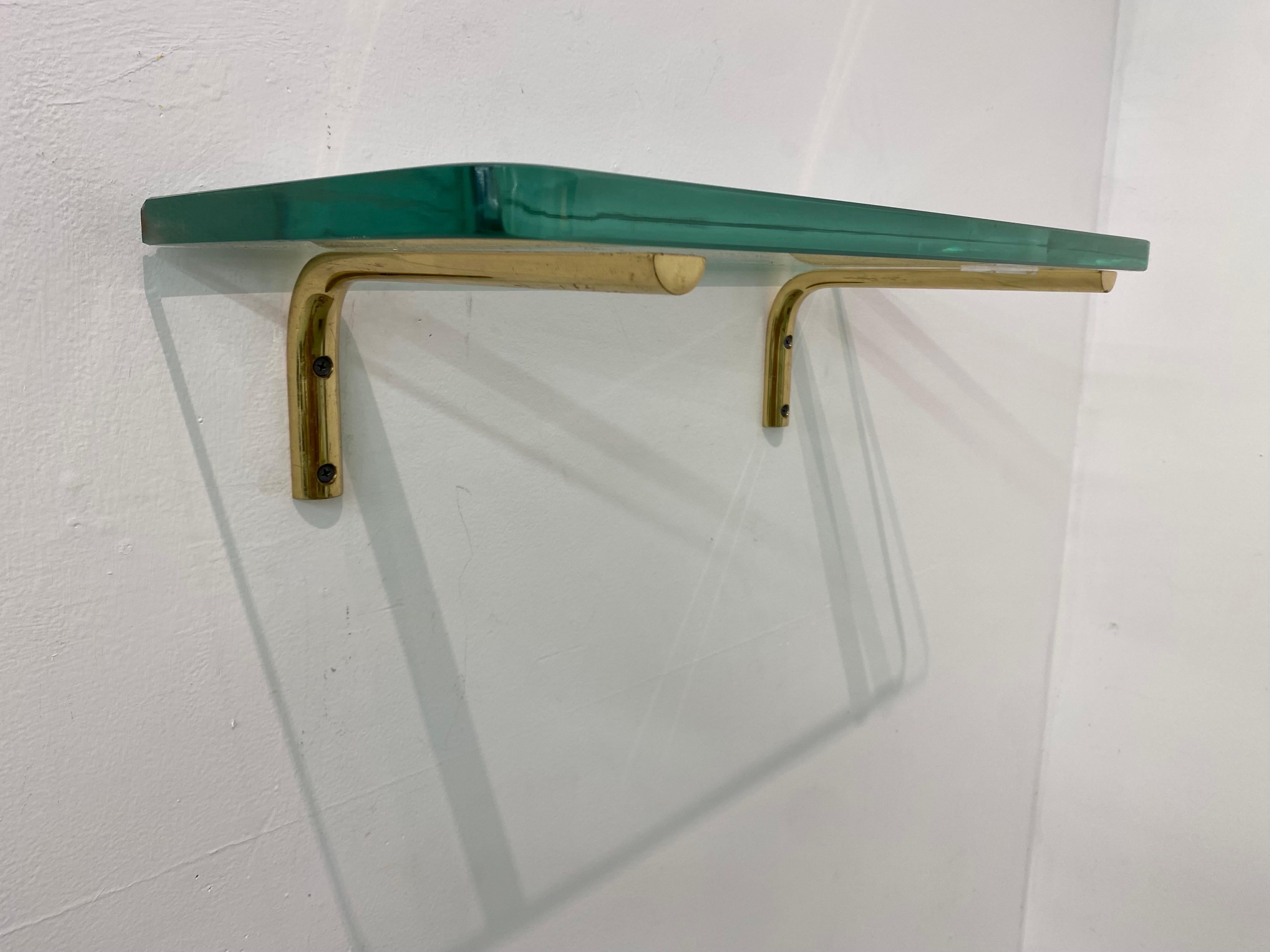 Brass and Glass Shelves, Set of 6 3