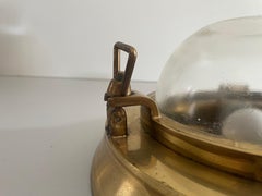 Brass and Glass Ship Wall or Ceiling Light, 1960s, Germany