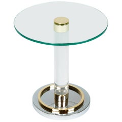 Brass and Glass Side Table by Charles Hollis Jones