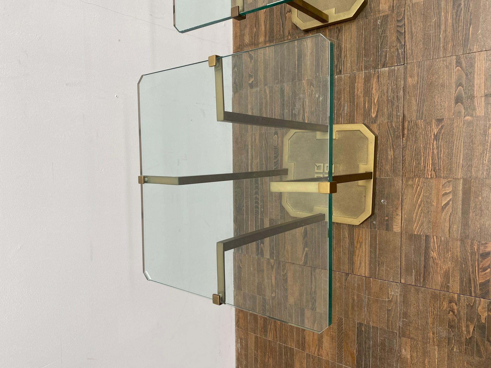Brass and Glass Side Table by Peter Ghyczy, 1970s In Good Condition In Brussels, BE