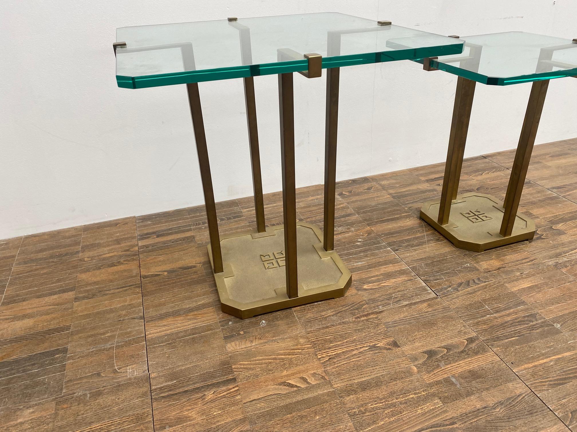 Late 20th Century Brass and Glass Side Table by Peter Ghyczy, 1970s
