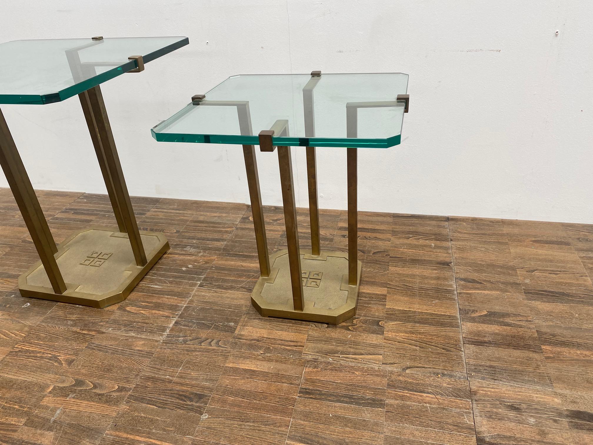 Brass and Glass Side Table by Peter Ghyczy, 1970s 1