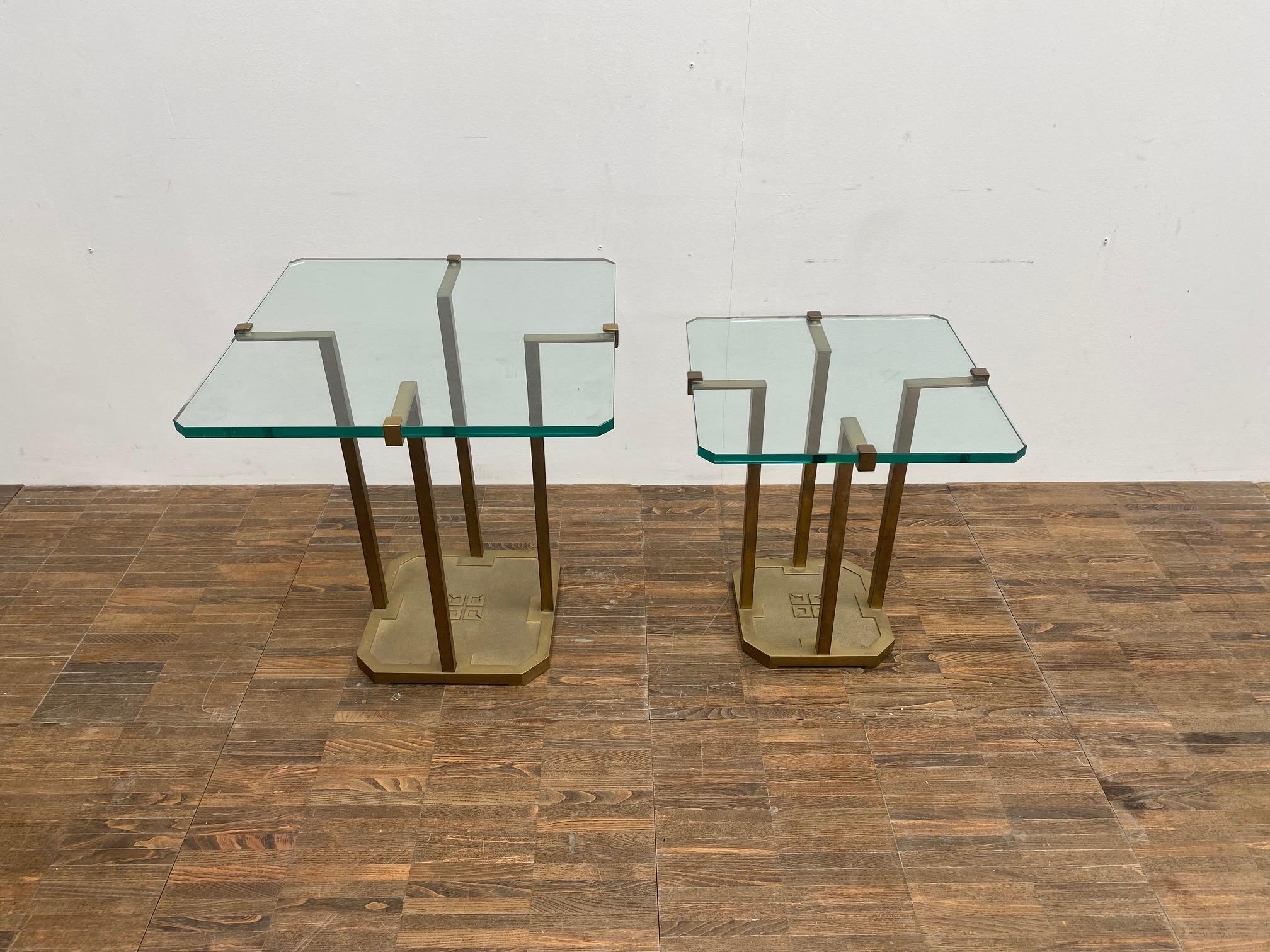 Brass and Glass Side Table by Peter Ghyczy, 1970s 2