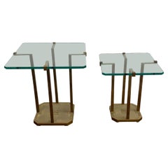 Brass and Glass Side Table by Peter Ghyczy, 1970s