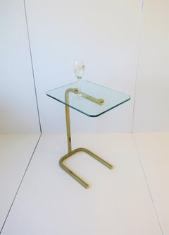 Brass and Glass Side or Drinks Table