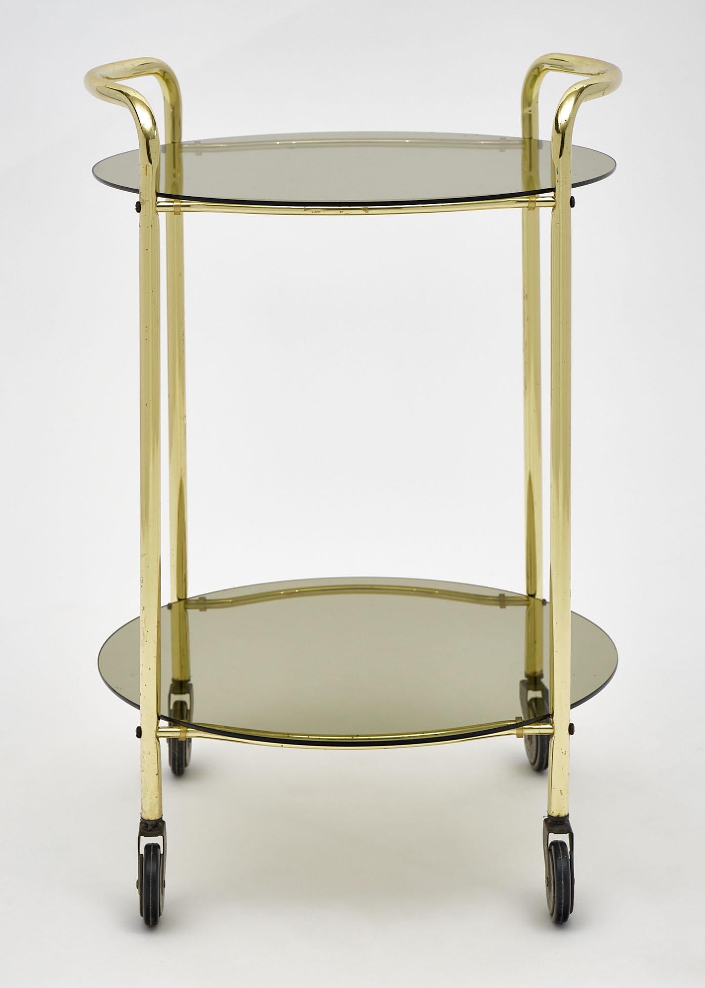 Brass and Glass Side Table 1
