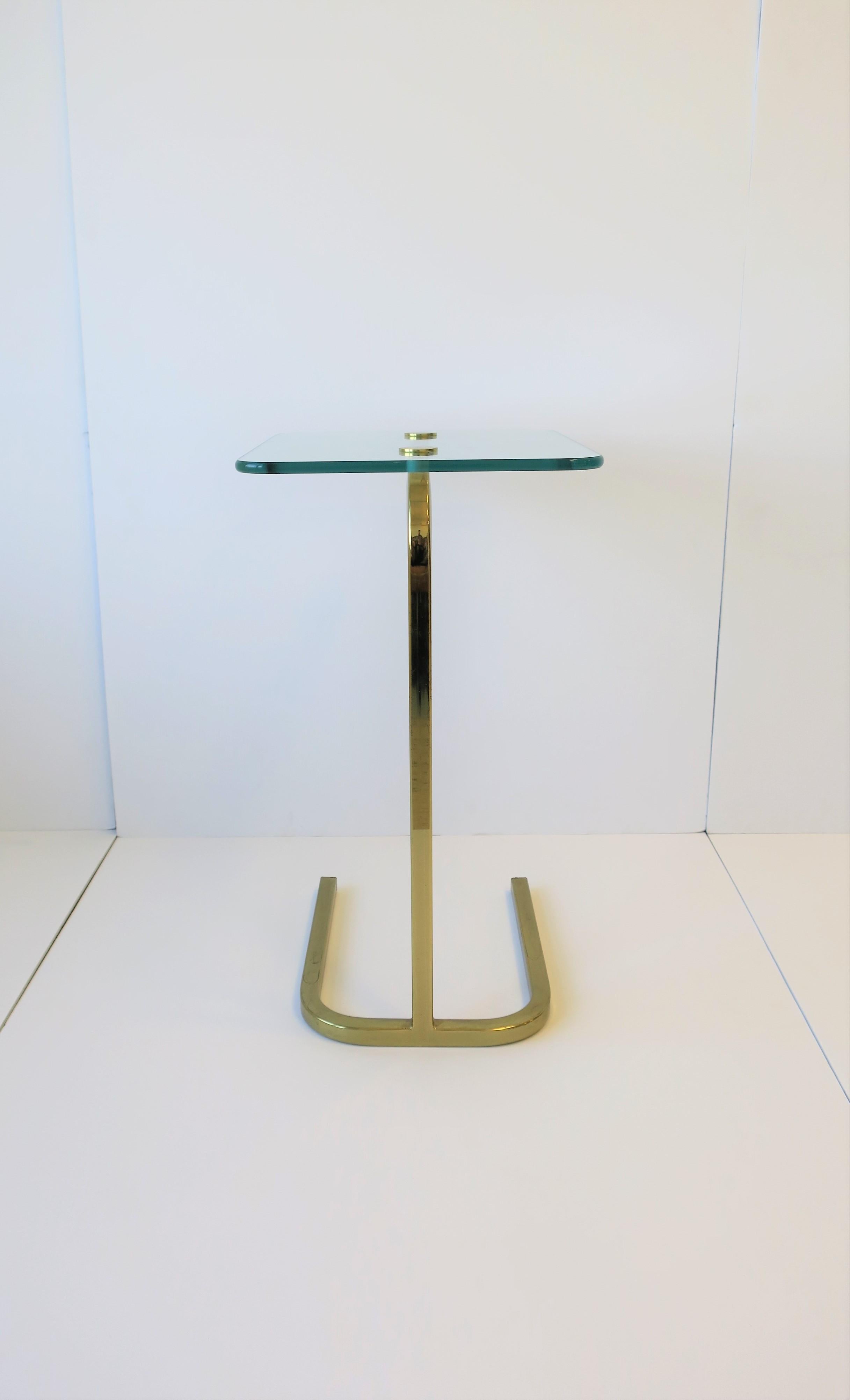 Brass and Glass Side or Drinks Table 1
