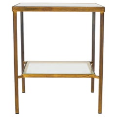 Used Brass and Glass Side Table