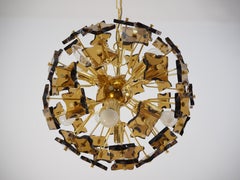 Brass and Glass Sputnik Ceiling Lamp, 1960s