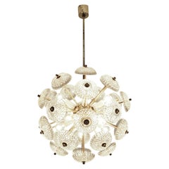 Brass and Glass Sputnik Ceiling Lamp, 1960s