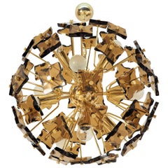 Brass and Glass Sputnik Ceiling Lamp, 1960s