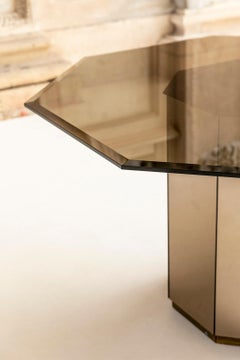 Brass and Glass Table Attributed to Romeo Rega