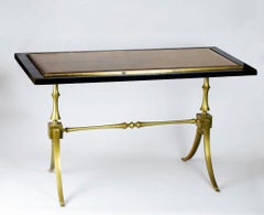 Table basse en laiton et verre d'inspiration Jansen des années 1970