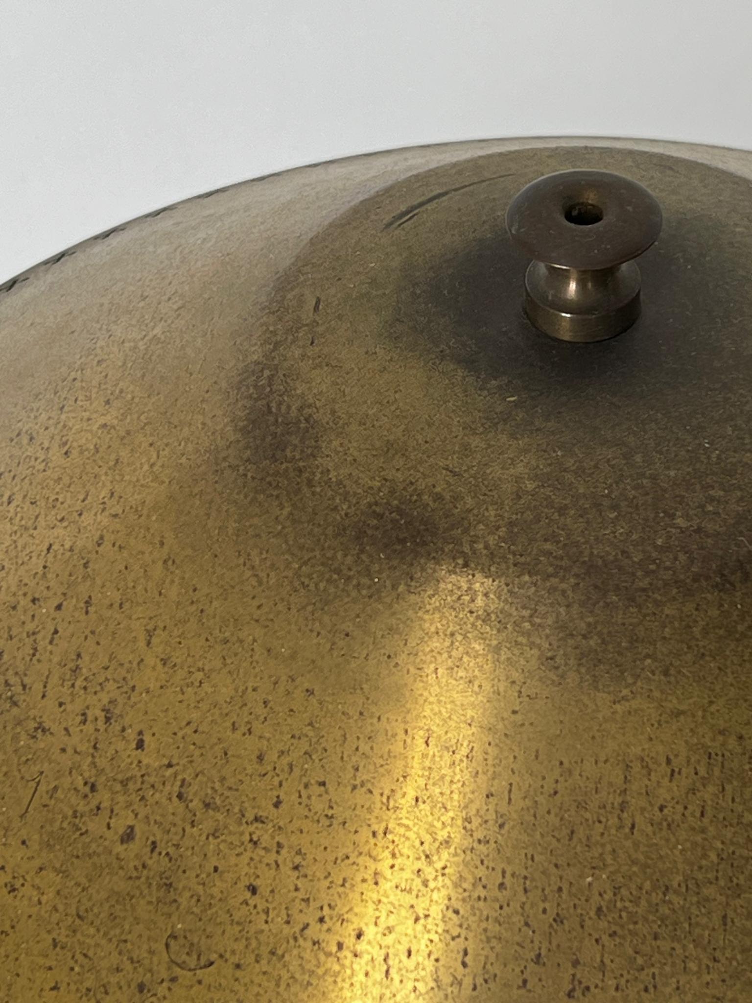 Danish Brass and Glass Table Lamp attributed to Bengt Karlby for Lyfa, Denmark For Sale