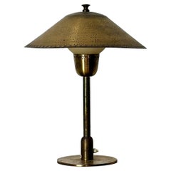 Brass and Glass Table Lamp attributed to Bengt Karlby for Lyfa, Denmark