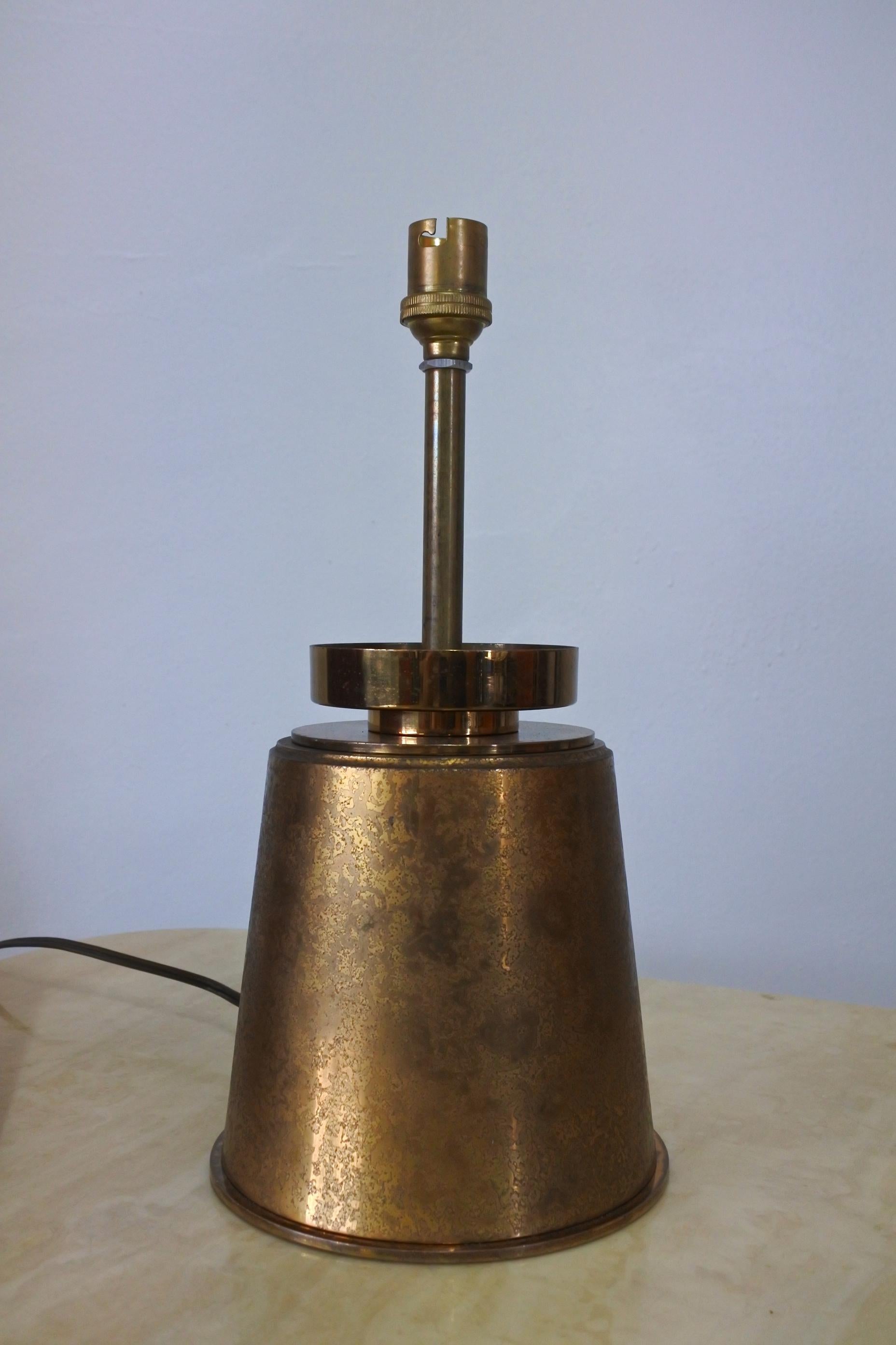 Brass and Glass Table Lamp, France 1960s In Good Condition For Sale In La Teste De Buch, FR