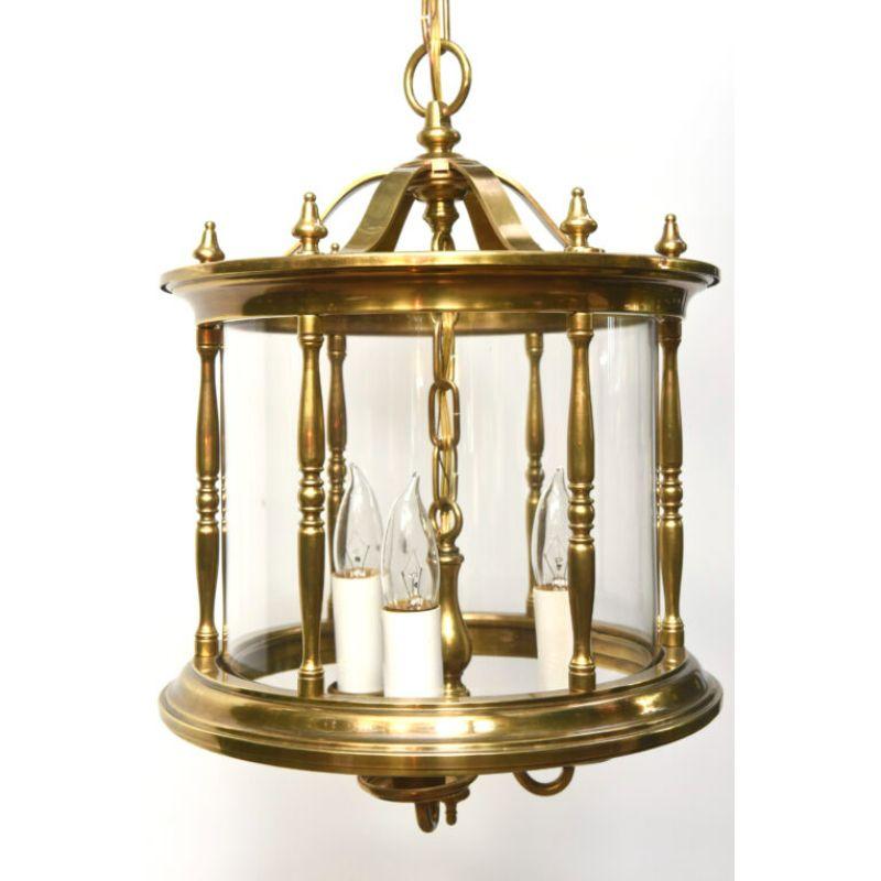 Czech Brass and Glass Traditional Lantern For Sale