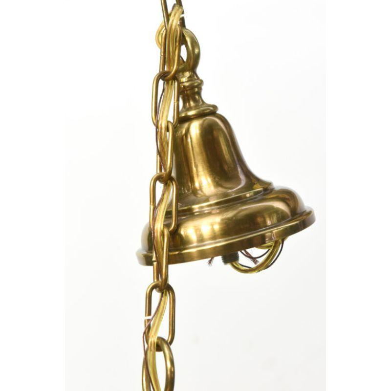 Brass and Glass Traditional Lantern In Excellent Condition For Sale In Canton, MA