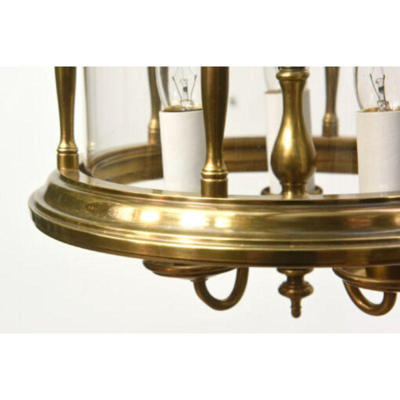 20th Century Brass and Glass Traditional Lantern For Sale