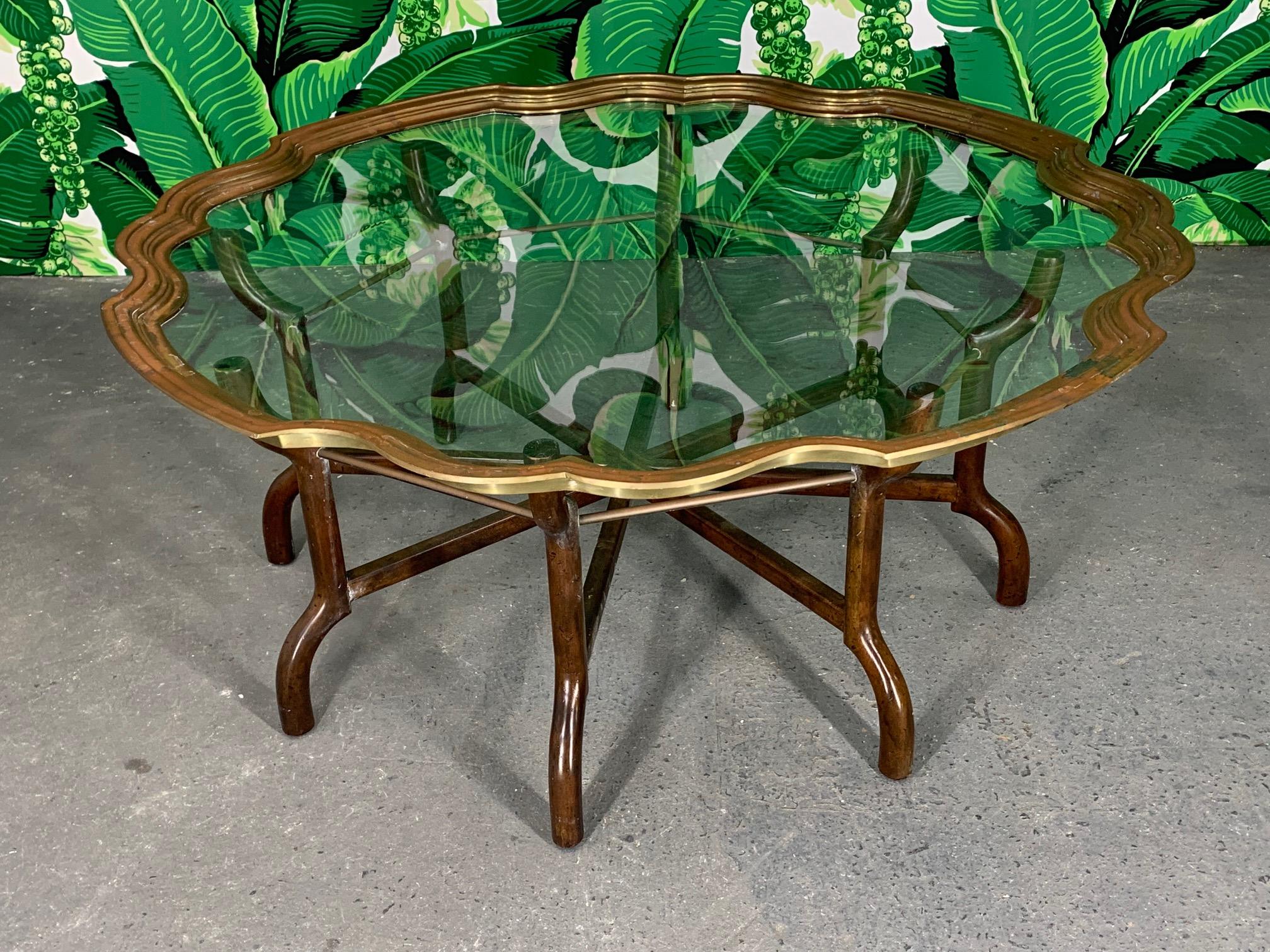 baker brass and glass coffee table