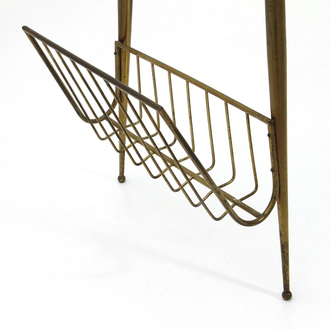 Brass and Glass Triangular Coffee Table, 1950s 2