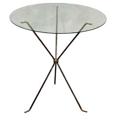 Brass and Glass Tripod Table French Maison Jansen