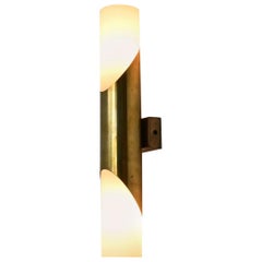Brass and Glass Tube Shaped Sconce, Germany, 1960