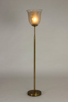 Brass and Glass Uplight by Bo Notini