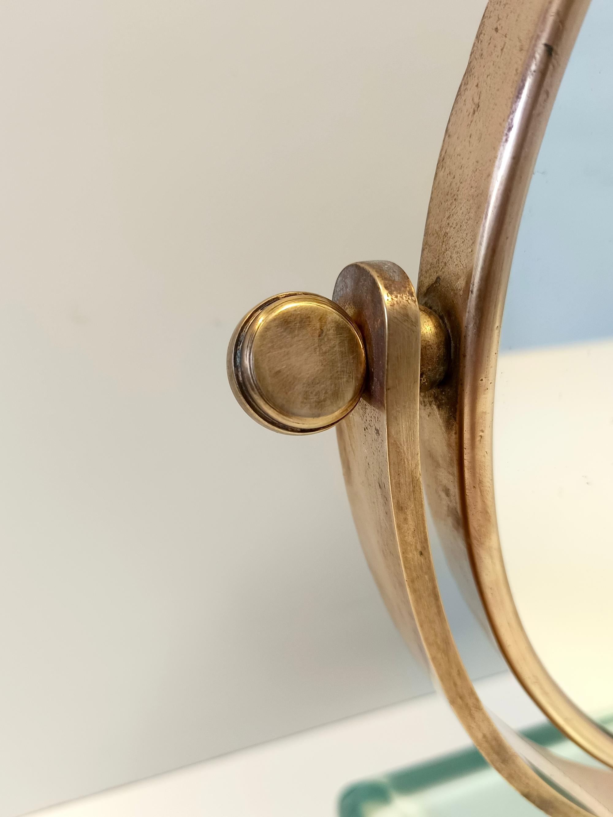 Waschtischspiegel aus Messing und Glas von Gio Ponti, Fontana Arte zugeschrieben, Italien im Angebot 4