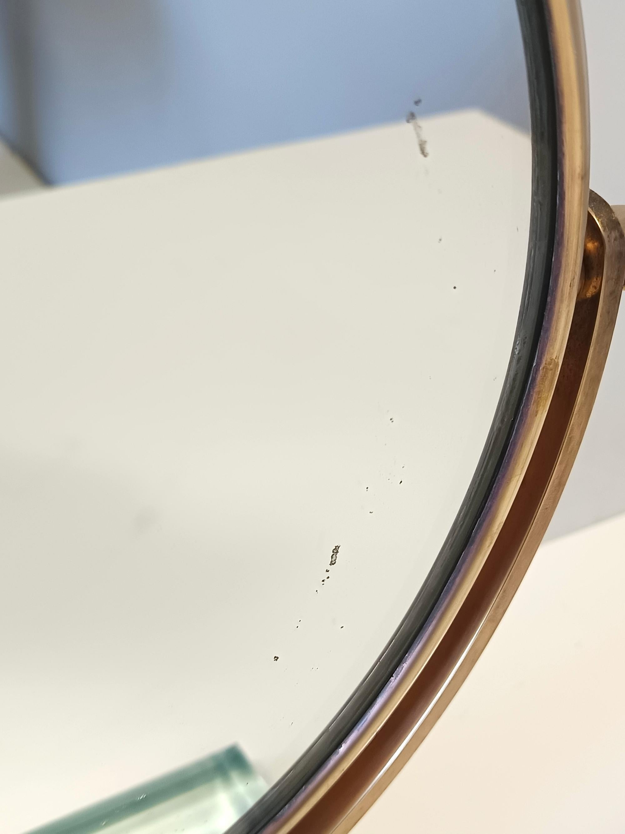 Waschtischspiegel aus Messing und Glas von Gio Ponti, Fontana Arte zugeschrieben, Italien im Angebot 7
