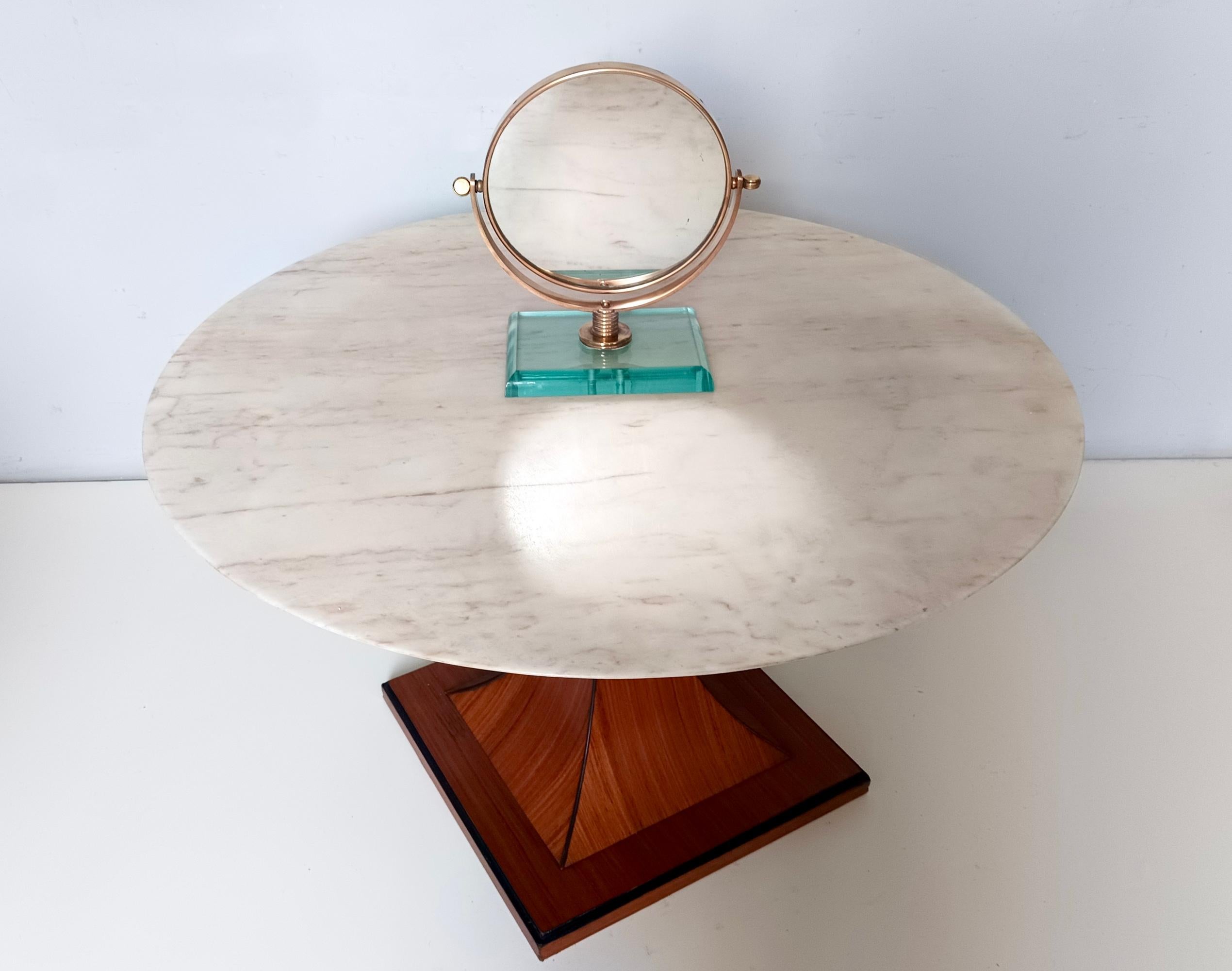 Waschtischspiegel aus Messing und Glas von Gio Ponti, Fontana Arte zugeschrieben, Italien (Italienisch) im Angebot