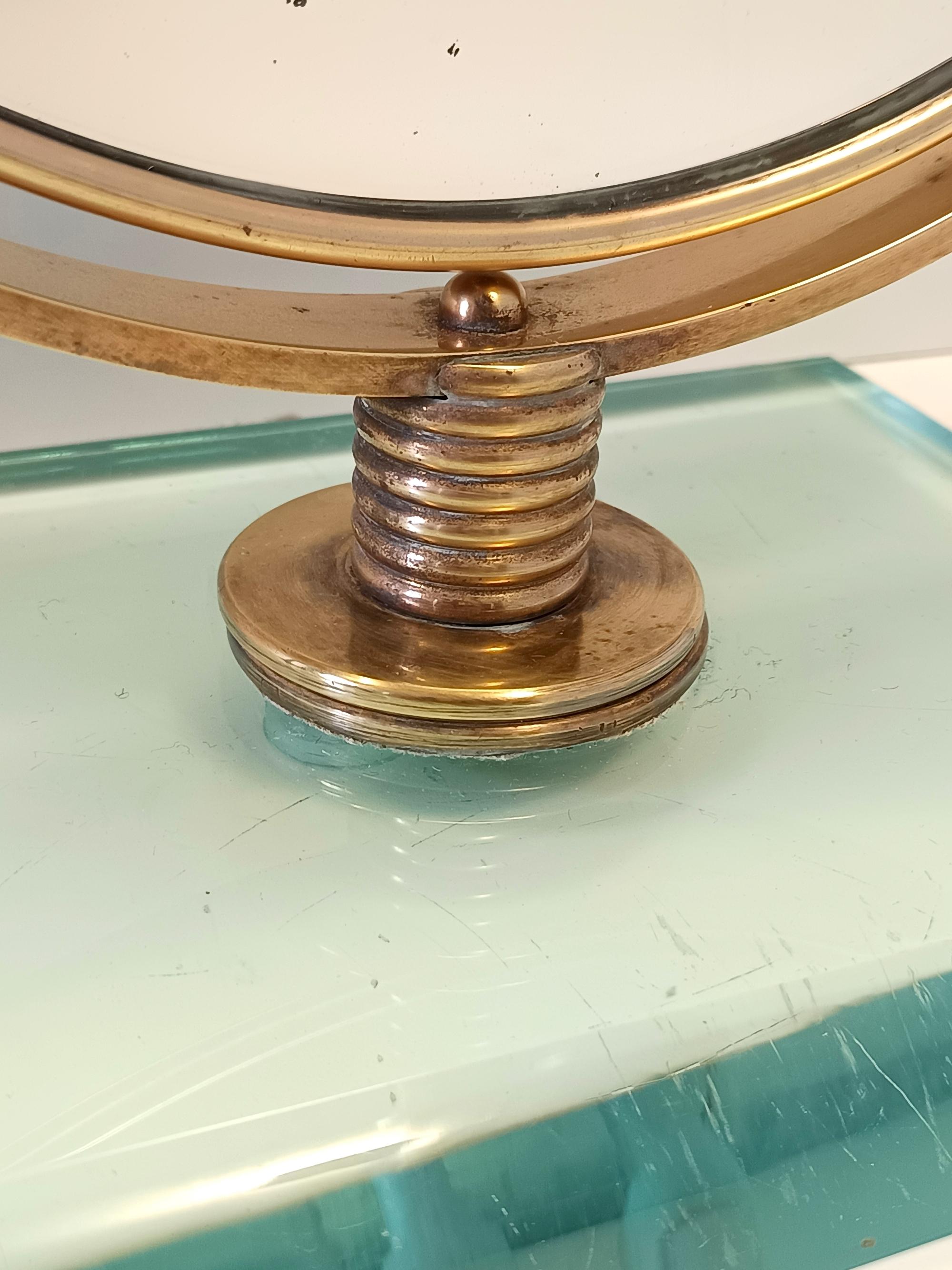 Waschtischspiegel aus Messing und Glas von Gio Ponti, Fontana Arte zugeschrieben, Italien im Angebot 1