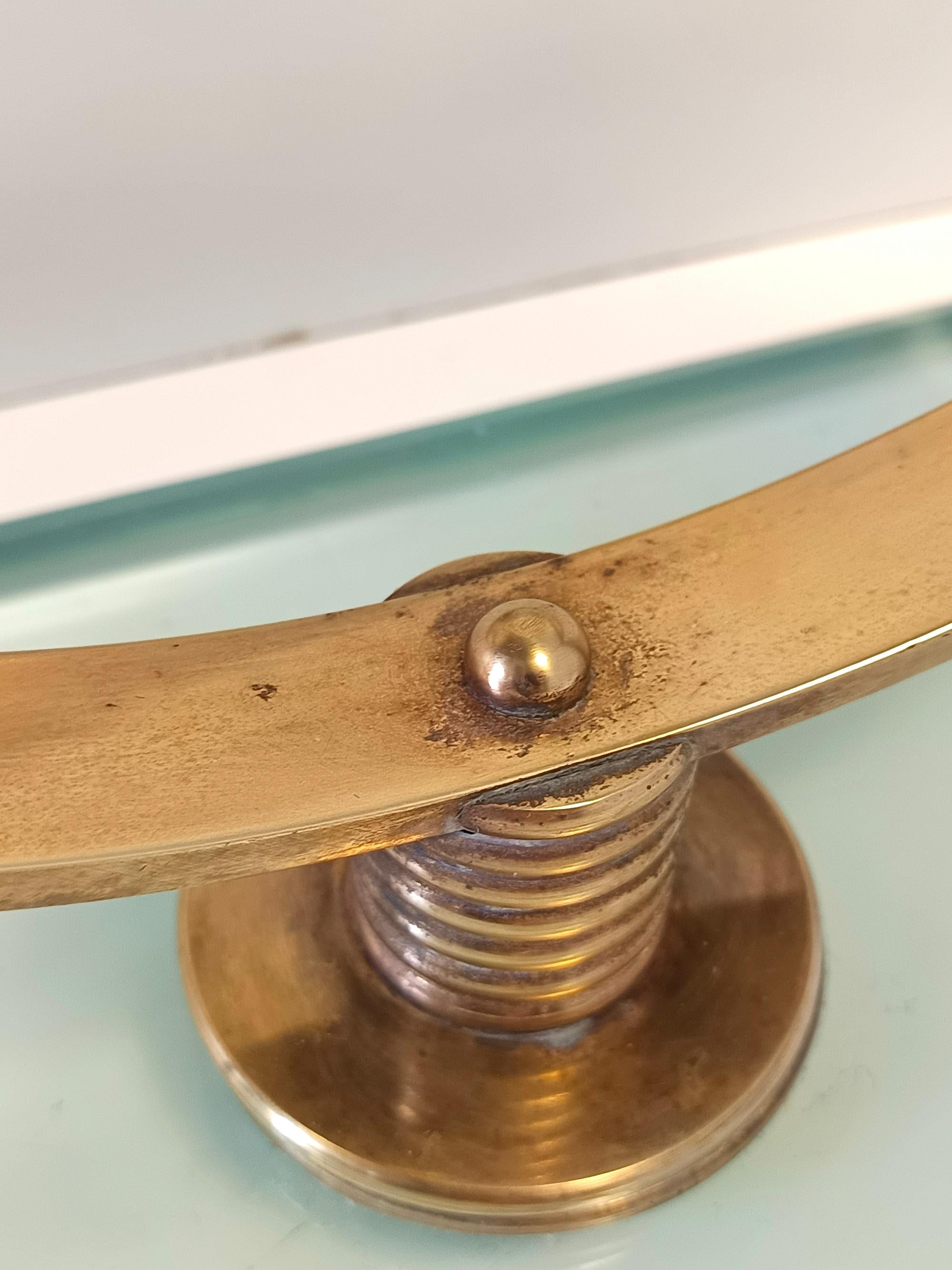 Waschtischspiegel aus Messing und Glas von Gio Ponti, Fontana Arte zugeschrieben, Italien im Angebot 2