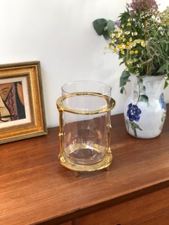 Brass and Glass Vase / Wine Bucket by David Marshall, circa 1970s