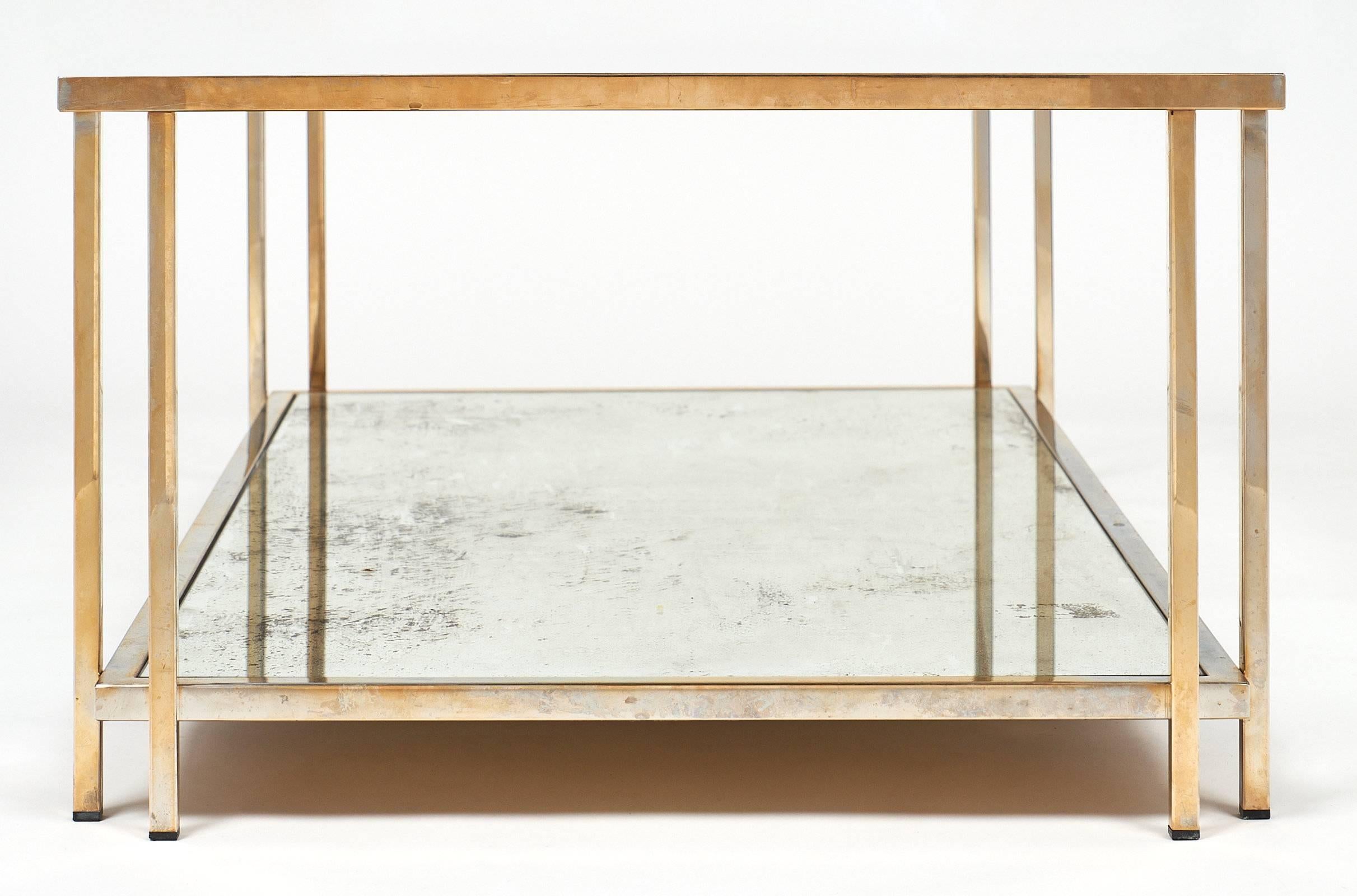 Brass and Glass Vintage Coffee Table 1