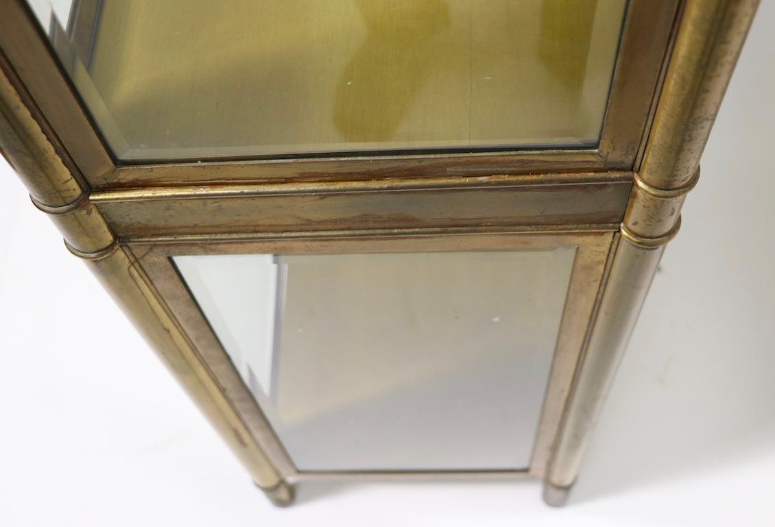 Brass and Glass Vitrine Display Cabinet by Mastercraft 5
