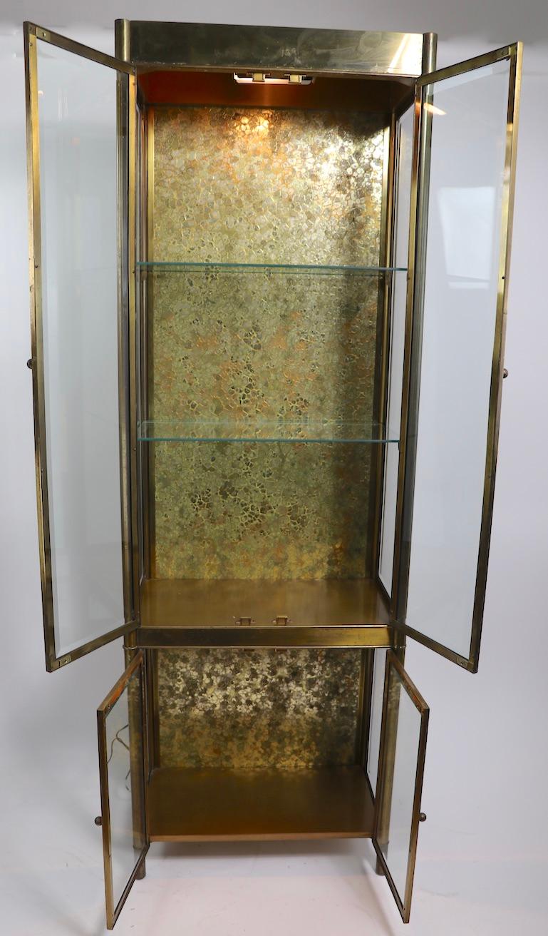 Hollywood Regency Brass and Glass Vitrine Display Cabinet by Mastercraft